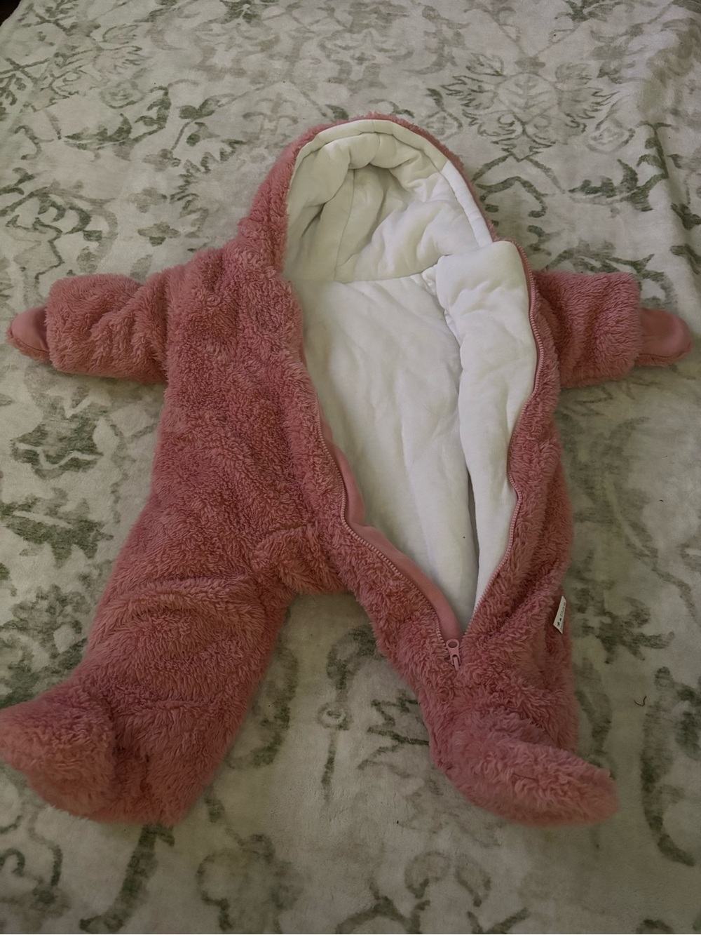 Plush Baby One-Piece Snowsuit - Rose Pink